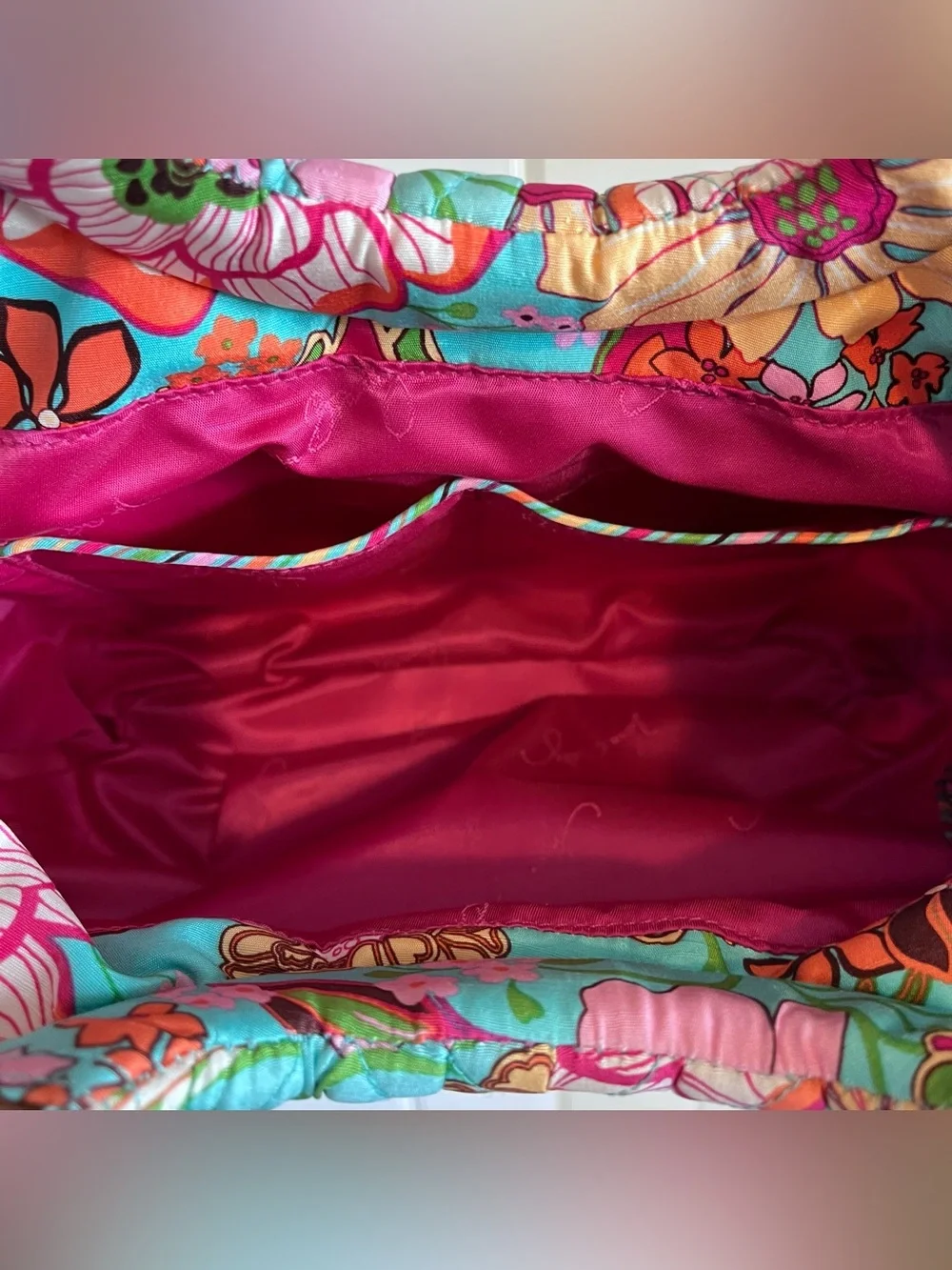 Vera Bradley VTG Y2K Kelly Wooden Handle Satchel Clutch Evening Bag Purse EUC